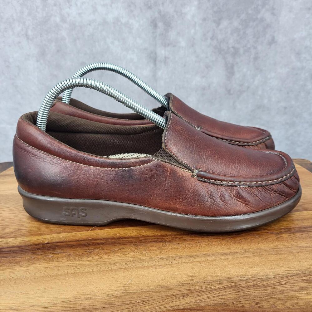 SAS Loafers Womens 9 Brown Leather Tripod Comfort Twin Mulch Slip‎ On Shoes